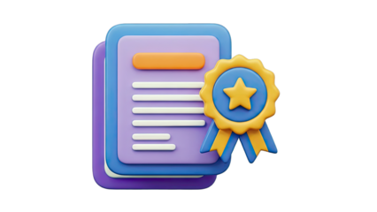 Certificate with Award Ribbon: Achievement Concept