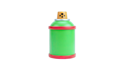 Green Spray Paint Can Isolated on White Background