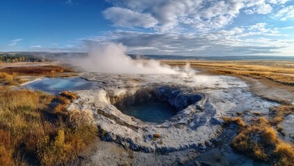 Geothermal landscape panorama
