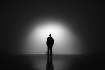 A solitary figure in stark light