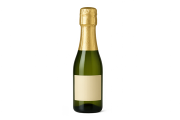 Mini green champagne bottle with blank label