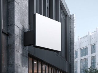 Blank storefront sign on a modern building