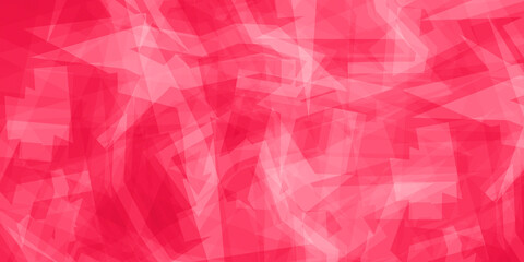Fototapeta premium Vibrant Pink, Bright Magenta Abstract Geometric Glass Shard Background, Overlapping Transparent Polygonal Shapes, Modern Trendy Design with Soft Glowing Grain Texture for Fashion, Beauty, Cosmetics