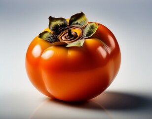Isolated ripe red tomato on a white background, a fresh and juicy organic vegetable full of vitamins for a healthy vegetarian diet