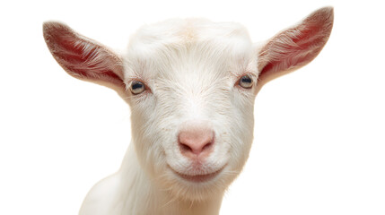 Obraz premium Close-up of a white goat's face with soft focus background
