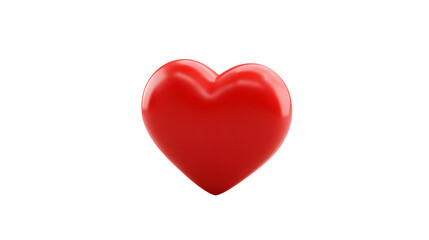 A shiny red heart shape on a white background