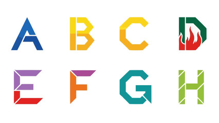 Colorful Geometric Alphabet Letters Vector Design Set for Creative Logo Projects