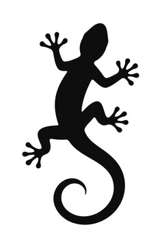 Simplified Gecko Silhouette Top View &ndash; Minimal Mobile Vector