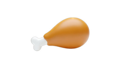 3D Rendered Fried Chicken Leg Isolated on White Background