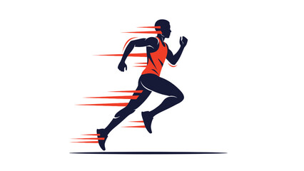 Dynamic vector illustration of a sprinter running with speed trails showcasing athletic