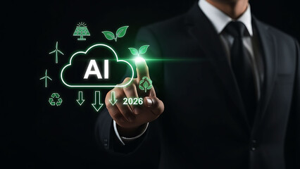 Business growth 2026 concept with glowing bar chart and digital target