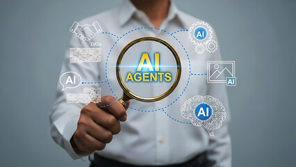 Future business growth 2026 concept with digital target and AI agents