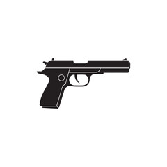 Modern semi automatic pistol gun weapon flat icon for games and websites