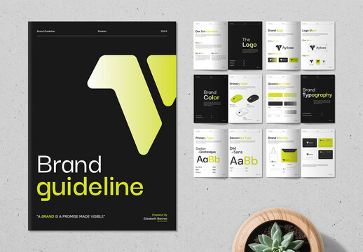 Modern Corporate Brand Guideline Identity Book Template Design