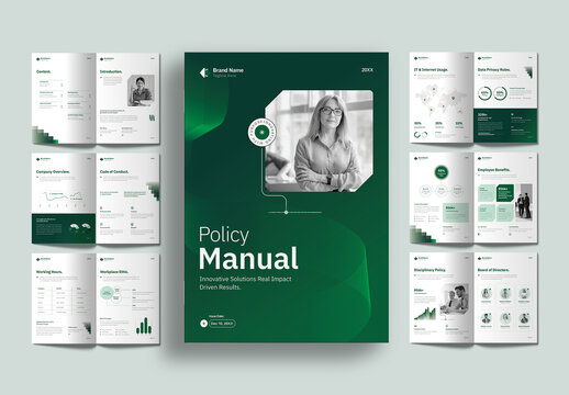 Modern Professional HR Policy Manual and Corporate Company Handbook Template