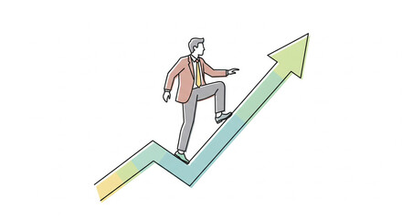 Man ascending staircase