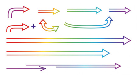 Colorful arrows in various directions