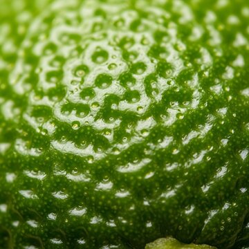 Intricate surface details of a lime skin, a refreshing close-up view