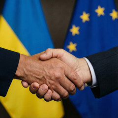 Ukraine and European Union Hand Shake
