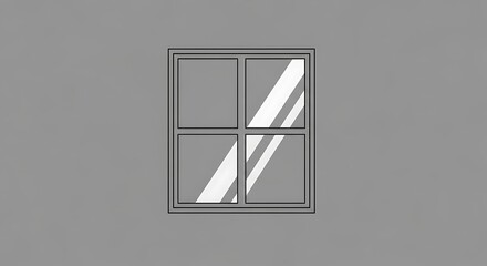 Naklejka premium Simple Square Window with Sunlight Reflections.