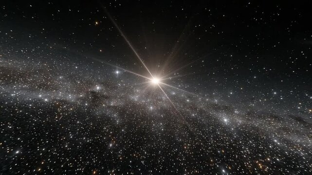 Hyper-detailed view of Alpha Centauri from deep space probe perspective, subtle lens flare, vast darkness, stars scattered across frame, cinematic realism and scale
