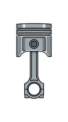 Automotive Engine Piston and Connecting Rod