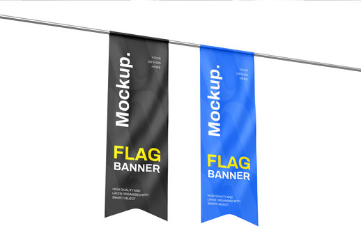 Flag Banner Mockup Template