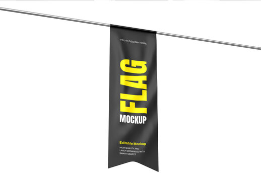 Pennant Flag Banner Mockup Template