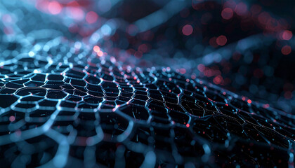 Abstract Hexagonal Pattern: A stunning close-up of an intricate, futuristic hexagonal pattern, hinting at advanced technology and complex networks.