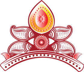 Bengali wedding Mukut and Topor design.