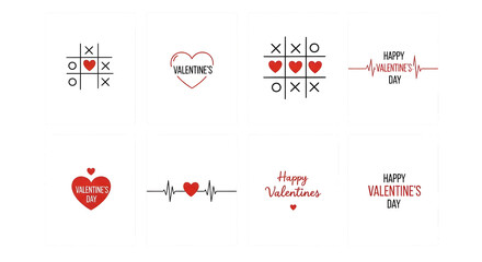 Six different suits of hearts playing cards