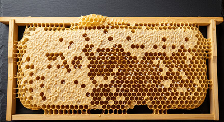 Natural Craft Cosmetics: Close-Up of Honeycomb for Eco-Friendly Products