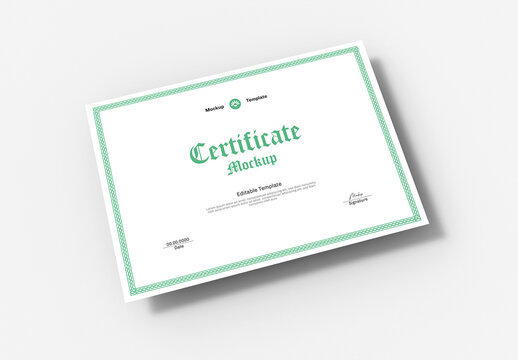 Editable Certificate Mockup Design