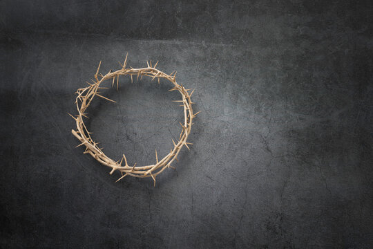 Crown of Thorns on a Grey Textured Background