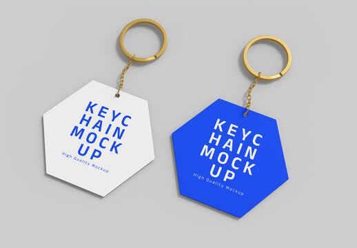 Two Metal Keychain Mockup