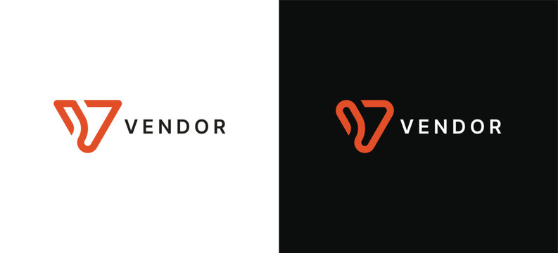 initial V Letter monogram logo design. Triangle vector illustration template