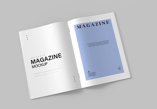 Open Magazine Mockup Design