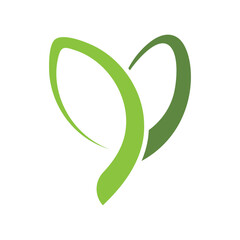 Green leaf logo design