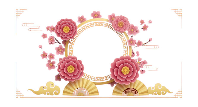 Flowers with paper fans