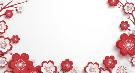 frame of red flowers