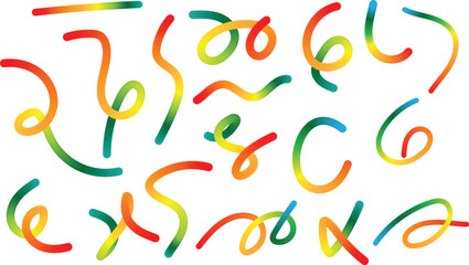 Dynamic Rainbow Gradient Swirl Lines, Colorful Abstract Wave Vector for Celebration Events