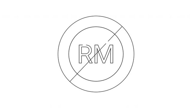 RM in circle crossed by line simple  stark