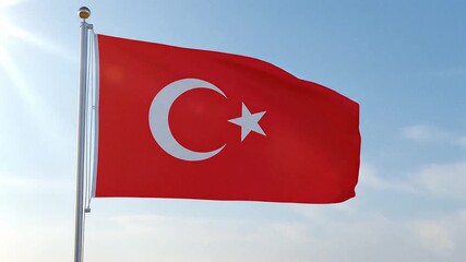 turkish flag on the sky