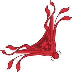 Vintage floral corner border frames elements