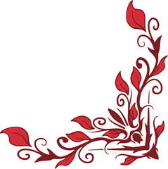 Vintage floral corner border frames elements