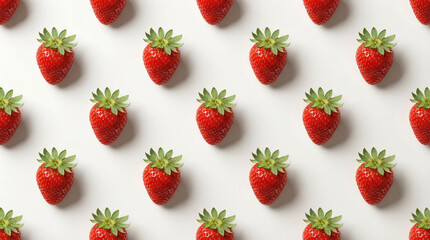 Minimal Strawberry Pattern with Even Spacing on Light Background