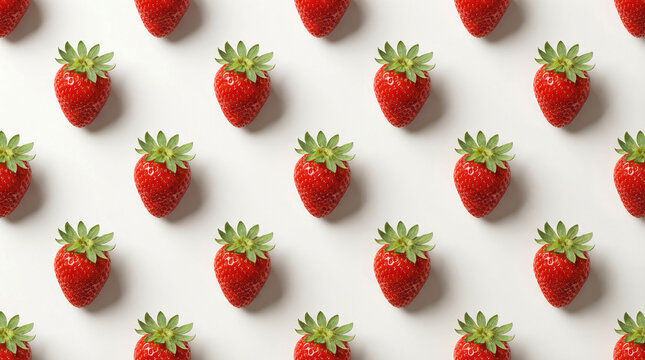 Minimal Strawberry Pattern with Even Spacing on Light Background