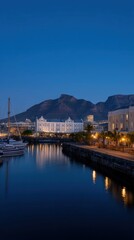 Obraz premium Scenic Evening View of Victoria and Alfred Waterfront in Cape Town, South Africa