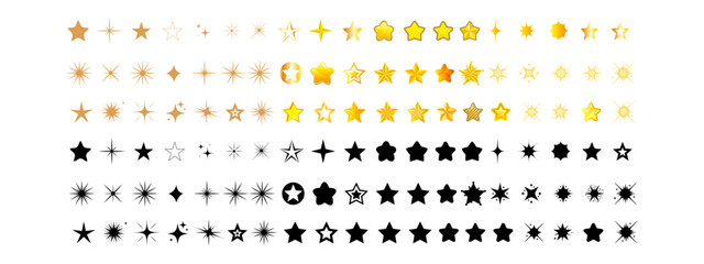 Star icon vector illustration. Sparkle star icons. Stars flat line icons set.