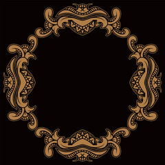 Classic vintage border element with isolate black background